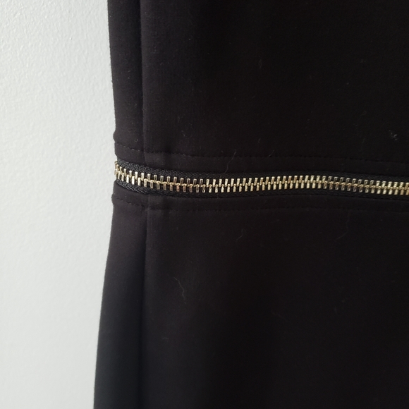 ICONE Black Sheath Dress with Gold Zipper Details - Picture 9 of 9